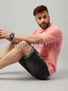 Mens Cotton Blend Plain Round Neck T-Shirt