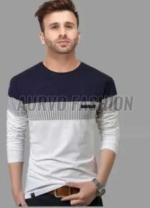 Mens Cotton Blend Printed Round Neck T-Shirt