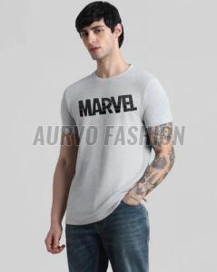 Mens Cotton Blend Regular Fit Round Neck T-Shirt