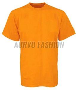 Mens Cotton Blend Solid Round Neck T-Shirt