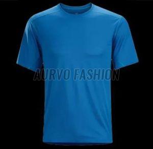 Mens Polyester Plain Round Neck T-Shirt
