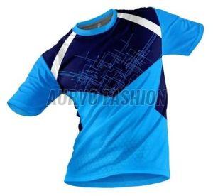Mens Polyester Printed Round Neck T-Shirt
