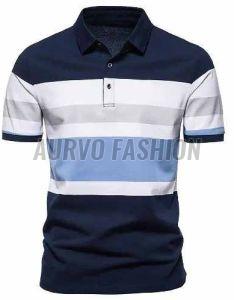 Polyester Multicolor Plain Polo T Shirt