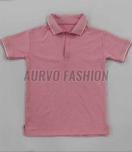 Polyester Pink Polo T Shirt