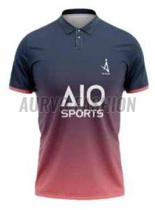 Polyester Sport Collar Neck T Shirt