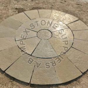 Limestone Circle Paving