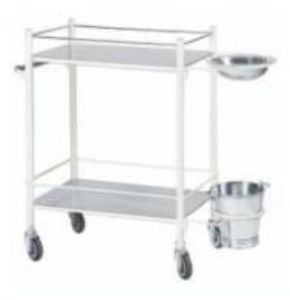 Guard Railed Stainless Steel Dressing Utility Trolley