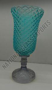 Blue Glass Flower Vase