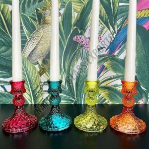 Colored Glass Candle Stand