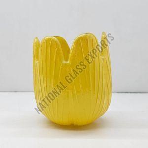 Yellow Glass Candle Votive