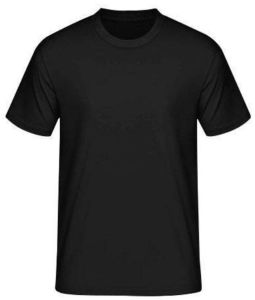 Black Solid Cotton Sinker Regular Fit T-Shirt