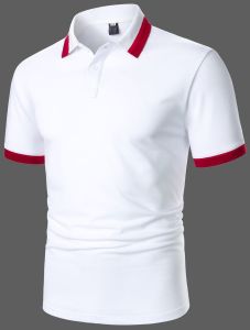 Contrast Trim  Polo Collar T-shirt