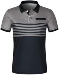 Striped Short-sleeve  Polo Collar T-shirt