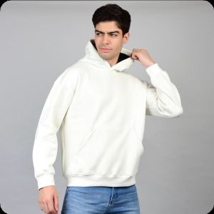 White Oversize Fleece Hoodie