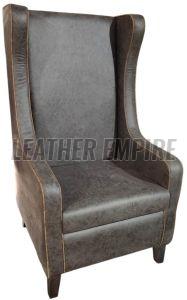 Leather Classical Tufted Wingback Chair