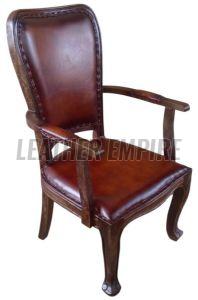 Light Brown Color Wooden Leather Chari