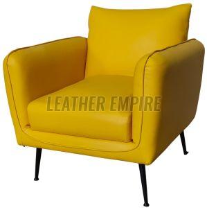 Yellow Single Seater Leatherette Sofa