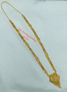 Traditional Gold Plated Long Necklace Pendant Set for Women