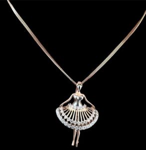 Doll Shape Diamond Studded Pendant