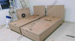 Oak Brown Single Box Bed