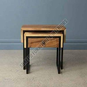 Teak Wood Tripod Side Table