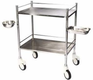 Stainless Steel Instrument Trolley with Bowl Tray