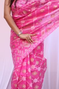 Handloom Woven Banarsi Jamdani Silk Saree