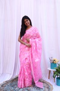 Handloom Woven Banarsi Jamdani Silk Saree