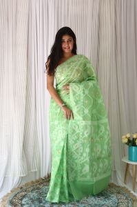Handloom Woven Banarsi Jamdani Silk Saree