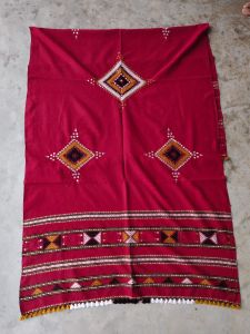 Women Wool Blend Woven Red Dupatta