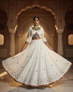 kutch work gujarati lehenga