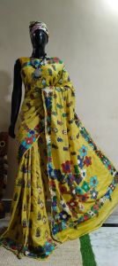 Embroidered Kantha Pure Silk Saree