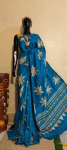 Embroidered Kantha Pure Silk Saree