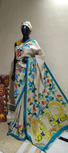 Embroidered Kantha Pure Silk Saree