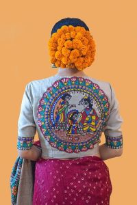 Hand Painted Madhubani Tussar Silk Saree