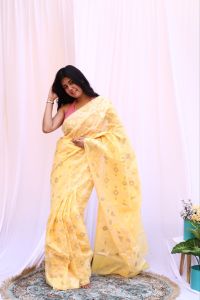 Handloom Woven Banarsi Jamdani Silk Saree