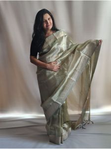 Semi Tissue Zari Weaving Soft Silk Saree