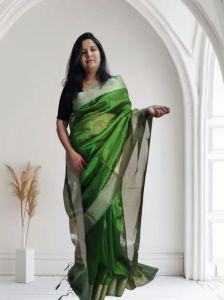Semi Tissue Zari Weaving Soft Silk Saree