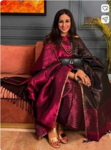 Unstitched Striped Pure Silk Suit Fabric