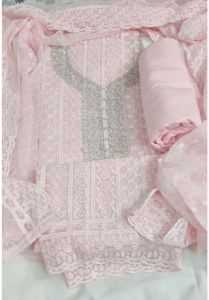 Unstitched Embroidered Cotton Silk Suit Fabric