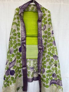 Unstitched Mangalagiri Cotton Suit Fabric