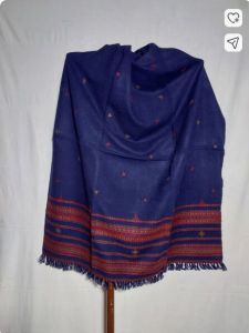 Women Wool Blend Woven Red Dupatta