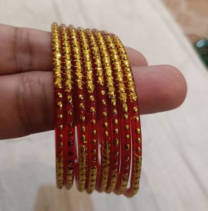 Designer Stone Work Jari Bangles