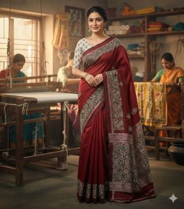 South Cotton Hand Block Printed Saree