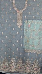 Heavy Zarkan Work Unstitched Salwar Suit Set