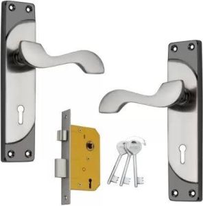 Steel Mortice Door Lock Handle Set with Brass Lock Body