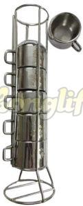 6 Pcs Stainless Steel Cup Stand