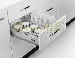 Modular Kitchen Trolley Basket Plate Holder