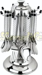 Round Stainless Steel Spoon Stand