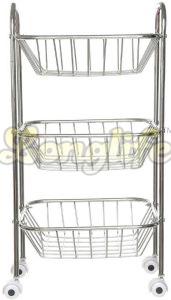 Stainless Steel Baipar Square Pipe Kitchen Trolley
